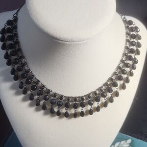 Elegant Black Beaded Necklace